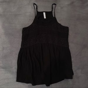 Black crochet/flowy top